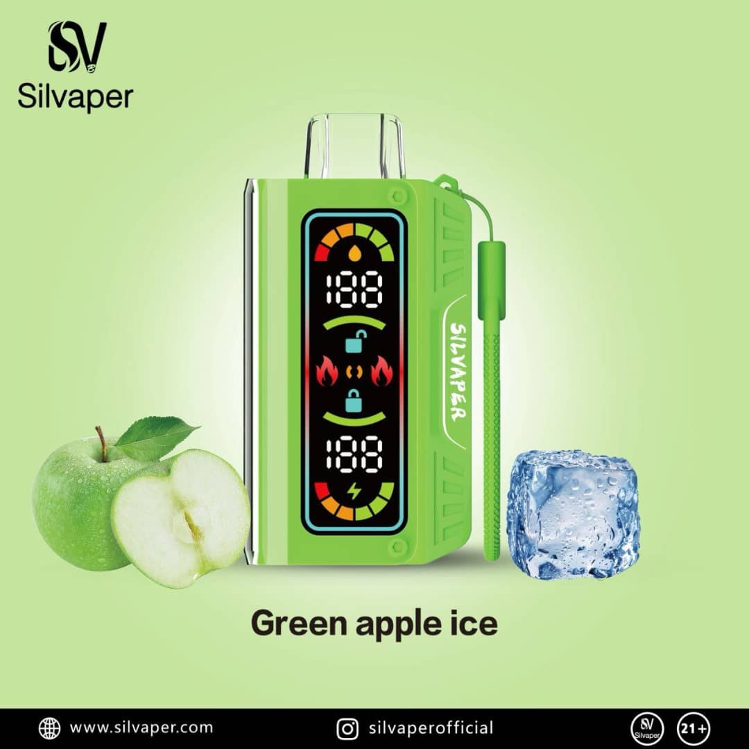 IMG_7050 ویپ یکبار مصرف سیلویپر SILVAPER 20000 Puff | سیب سبز یخ - Image 1